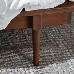 Discount Kirklands Home Walnut Mid-Century Modern Queen Bed Frame Brown