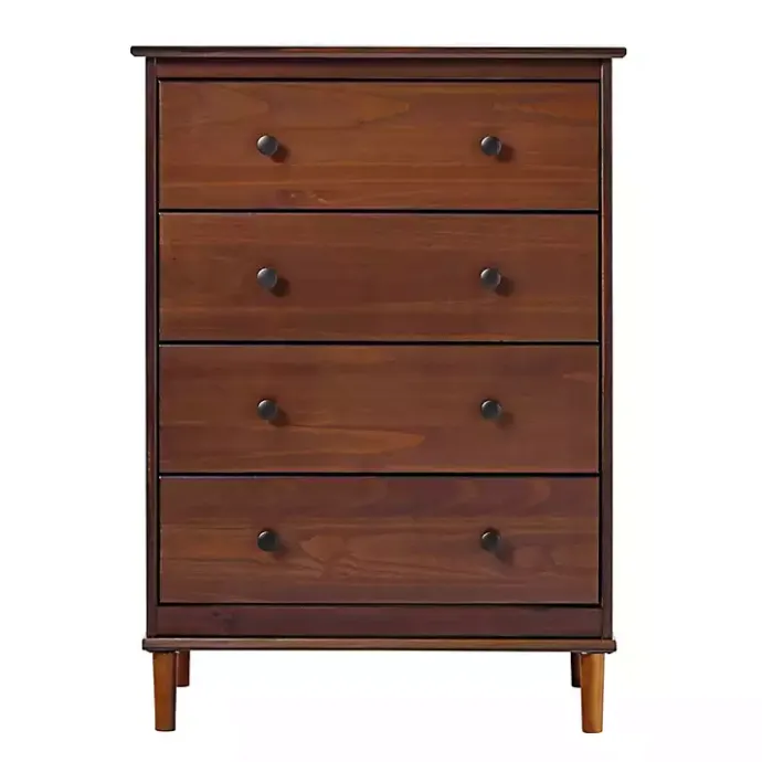 Online Kirklands Home Walnut Mid-Century Modern 4-Drawer Wood Dresser Brown