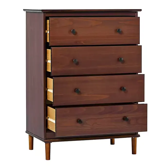 Online Kirklands Home Walnut Mid-Century Modern 4-Drawer Wood Dresser Brown