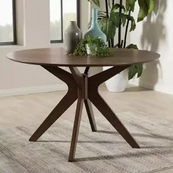 Hot Kirklands Home Walnut Round Monte Dining Table Brown