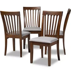 Outlet Kirklands Home Walnut Upholstered Minette 4-pc. Dining Chair Set Gray