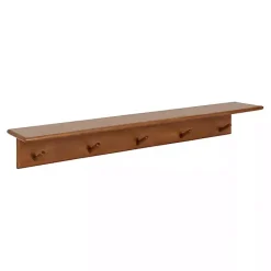 Online Kirklands Home Walnut Wood Alia Shelf with Hooks