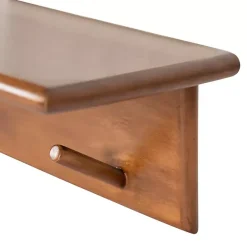 Online Kirklands Home Walnut Wood Alia Shelf with Hooks