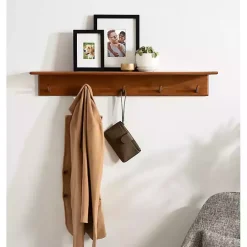 Online Kirklands Home Walnut Wood Alia Shelf with Hooks