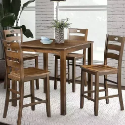 Online Kirklands Home Walnut Wood Brooke 5-pc. Counter Height Set Brown