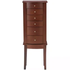 New Kirklands Home Walnut Wood 6-Drawer Maddie Jewelry Armoire Brown