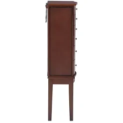 New Kirklands Home Walnut Wood 6-Drawer Maddie Jewelry Armoire Brown