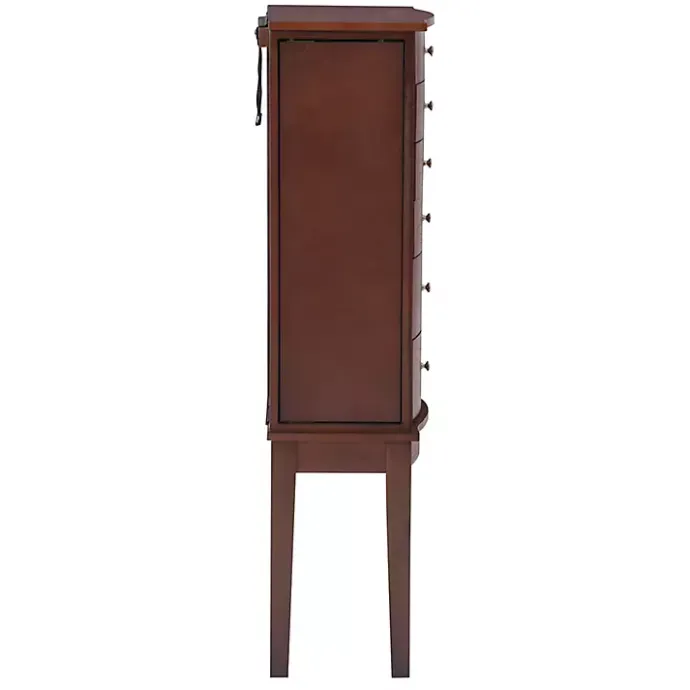 New Kirklands Home Walnut Wood 6-Drawer Maddie Jewelry Armoire Brown