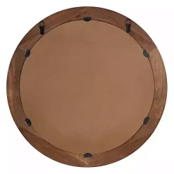 Best Kirklands Home Walnut Wood Ribbed Round Wall Mirror