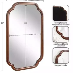 Clearance Kirklands Home Walnut Wood Scallop Wall Mirror Brown