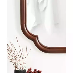 Clearance Kirklands Home Walnut Wood Scallop Wall Mirror Brown