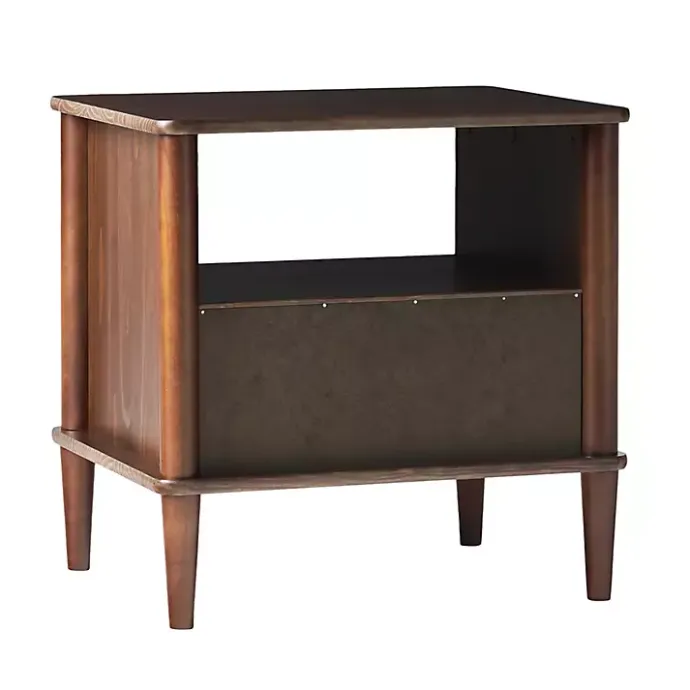 Best Kirklands Home Walnut Wood Spindle Leg Nightstand Brown
