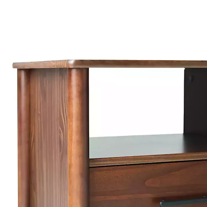 Best Kirklands Home Walnut Wood Spindle Leg Nightstand Brown