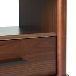 Best Kirklands Home Walnut Wood Spindle Leg Nightstand Brown