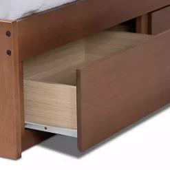 Best Kirklands Home Walnut Wooden 3-Drawer Platform Bed Brown