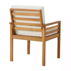Kirklands Home Warm Acacia Wood Slatted 5-pc. Outdoor Dining Set