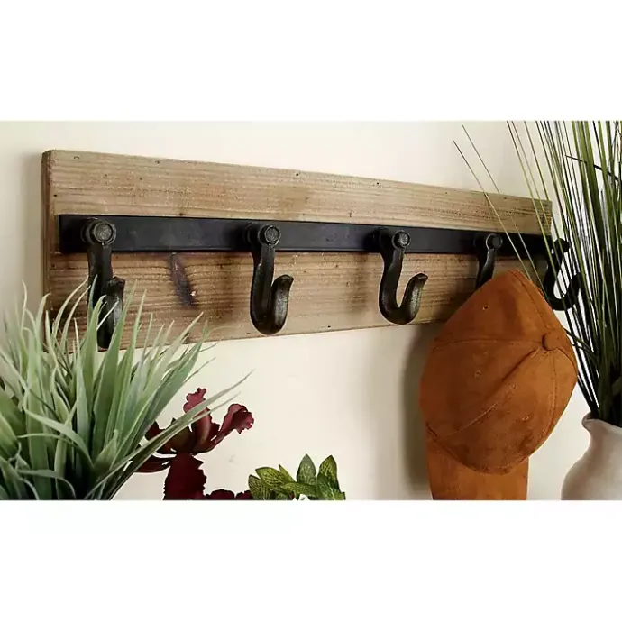 Sale Kirklands Home Warm Brown Industrial Iron Wall Hooks