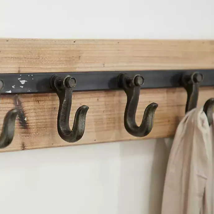 Sale Kirklands Home Warm Brown Industrial Iron Wall Hooks