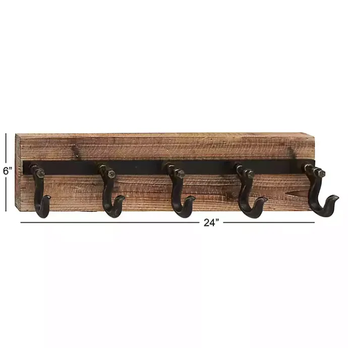 Sale Kirklands Home Warm Brown Industrial Iron Wall Hooks
