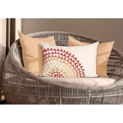 Clearance Kirklands Home Warm Lamontage Swirl Outdoor Throw Pillow Ivory