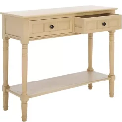 Outlet Kirklands Home Warm Natural 2- Drawer Samantha Console Table Tan