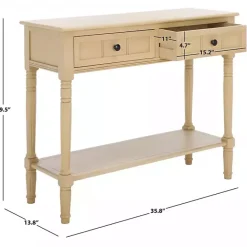 Outlet Kirklands Home Warm Natural 2- Drawer Samantha Console Table Tan
