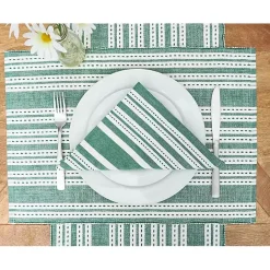 Clearance Kirklands Home Warner Emerald Stripe Placemats, Set of 6