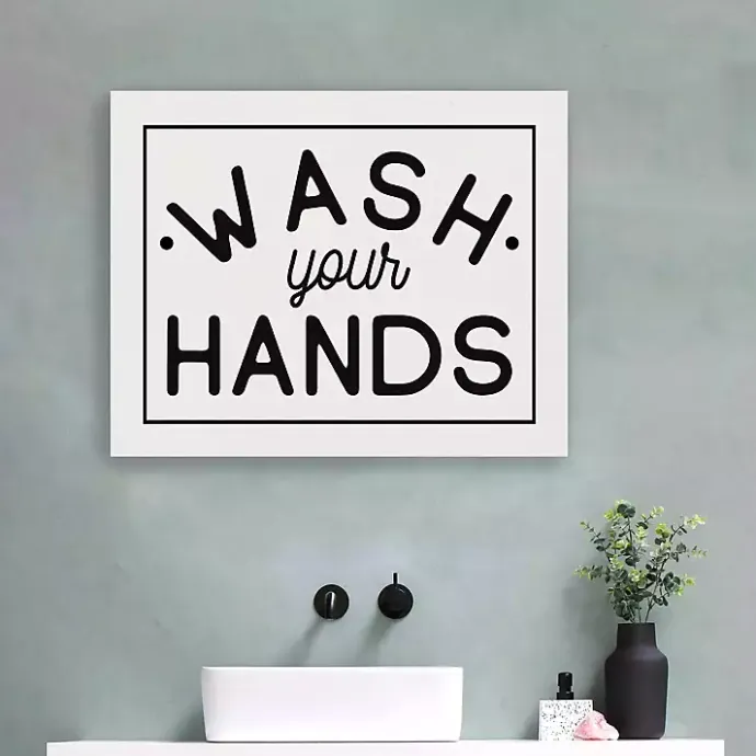 Hot Kirklands Home Wash Your Hands Giclee Canvas Art Print, 20x16 in.