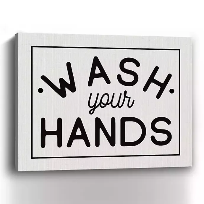 Hot Kirklands Home Wash Your Hands Giclee Canvas Art Print, 20x16 in.