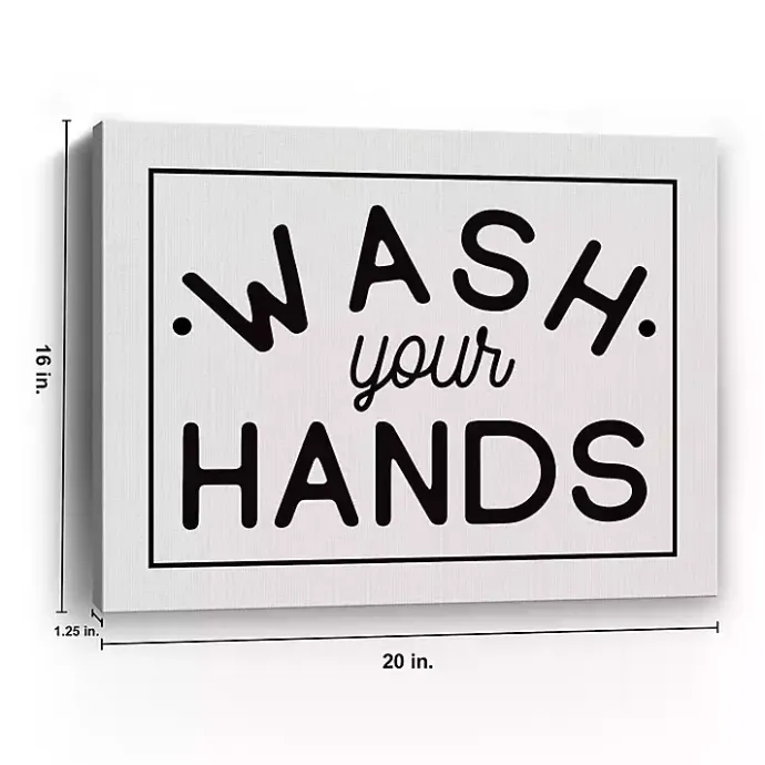 Hot Kirklands Home Wash Your Hands Giclee Canvas Art Print, 20x16 in.