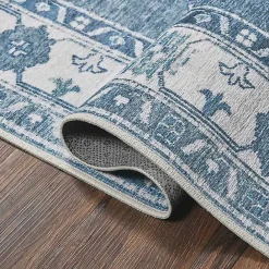 Kirklands Home Washable Shary Area Rug, 5x7 Blue