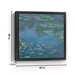 New Kirklands Home Water Lilies 1906 Framed Canvas Art Print Blue