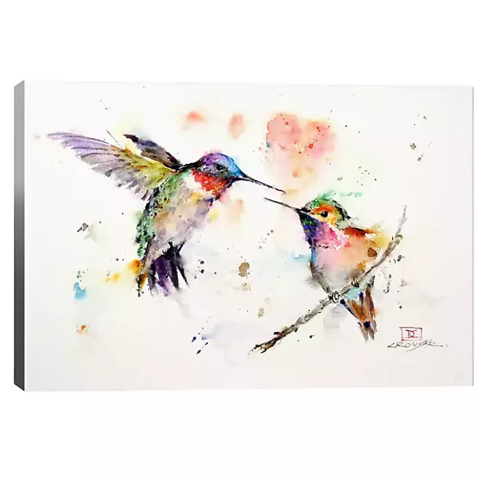 Clearance Kirklands Home Watercolor Hummingbird Canvas Art Print, 26x18 in.
