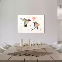 Clearance Kirklands Home Watercolor Hummingbird Canvas Art Print, 26x18 in.