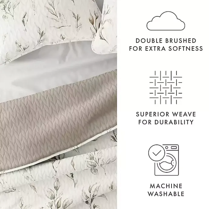 Best Kirklands Home Watercolor Leaves Reversible 3-pc. Queen Quilt Set