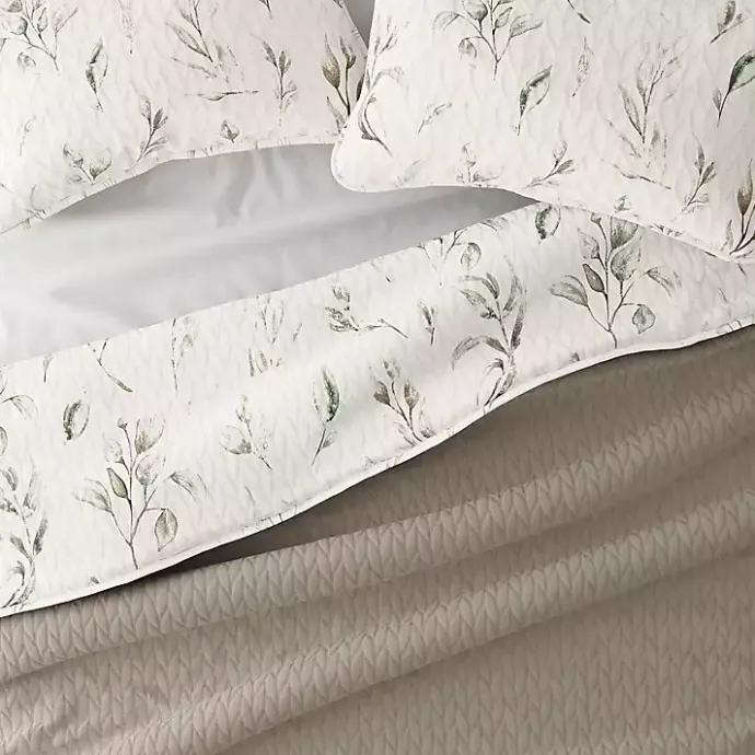 Kirklands Home Watercolor Leaves Reversible 3-pc. King Quilt Set