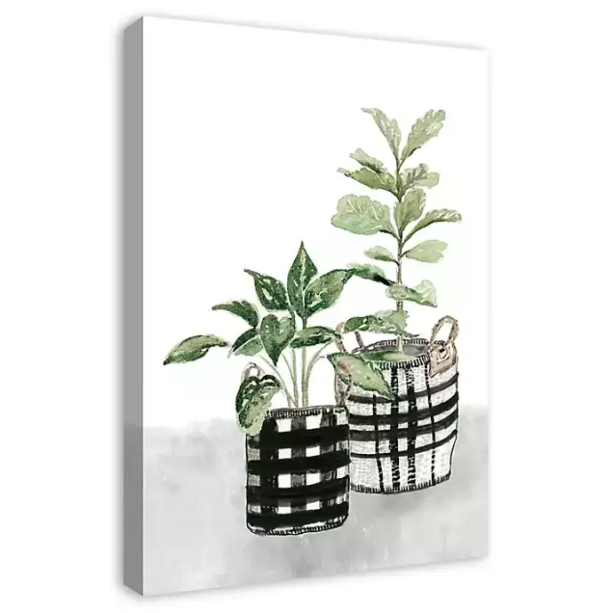 Discount Kirklands Home Watercolor Plaid Vase Canvas Art Print, 20x30 in.