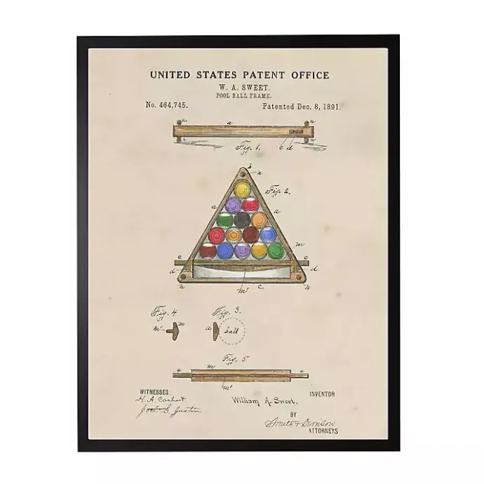 Outlet Kirklands Home Watercolor Pool Ball Frame Framed Art Print Tan