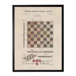 Kirklands Home Watercolor Vintage Checkers Framed Art Print