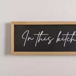 New Kirklands Home We Lick the Spoon Wall Plaque Black
