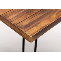 New Kirklands Home Weather Fir Wood and Hairpin Legs Accent Table