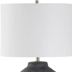 Outlet Kirklands Home Weathered Black Ceramic Rhys Table Lamp White