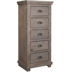 Kirklands Home Weathered Wooden 5-Drawer Willow Chest Gray