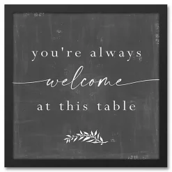 Clearance Kirklands Home Welcome at This Table Black Framed Canvas Print
