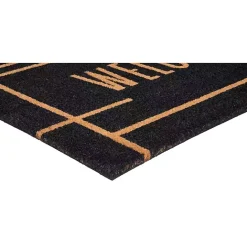 Hot Kirklands Home Welcome Linear Doormat Black