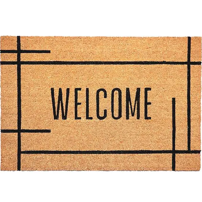 Outlet Kirklands Home Welcome Natural Linear Doormat Brown