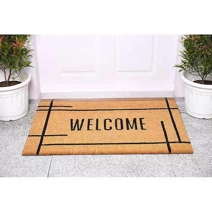 Outlet Kirklands Home Welcome Natural Linear Doormat Brown