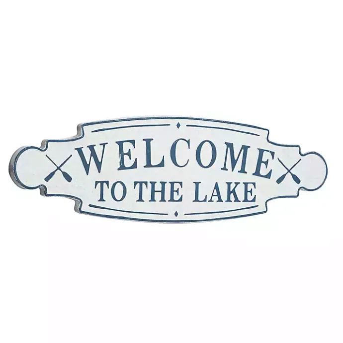 Hot Kirklands Home Welcome To The Lake Metal Wall Plaque