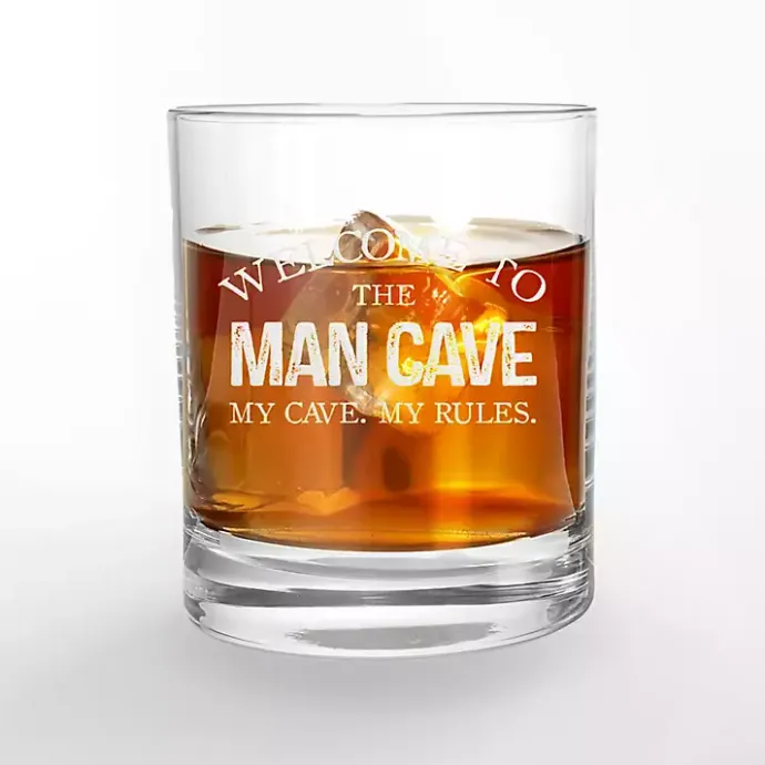 Hot Kirklands Home Welcome to the Man Cave Whiskey Glasses, Set of 2 Clear