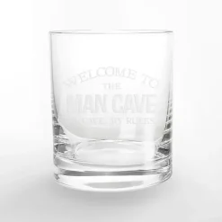 Hot Kirklands Home Welcome to the Man Cave Whiskey Glasses, Set of 2 Clear